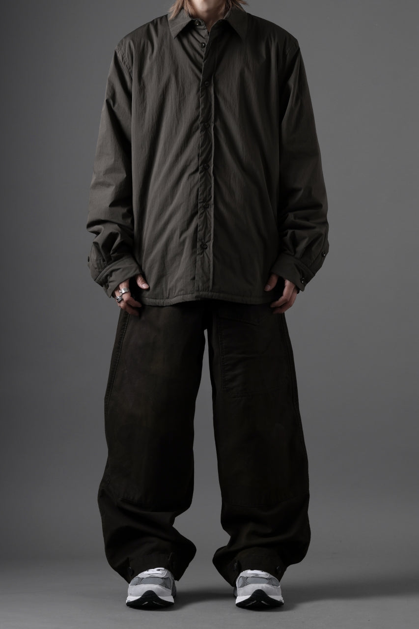 画像をギャラリービューアに読み込む, Ten c PADDED SHIRT / PIECE DYED COTTON/NYLON POPLIN (DARK GREEN)