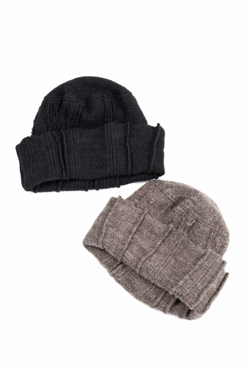 画像をギャラリービューアに読み込む, KLASICA CONEY DESERT WATCH CAP / URUGAY SLAB YARN NON MULESING WOOL (BLACK)