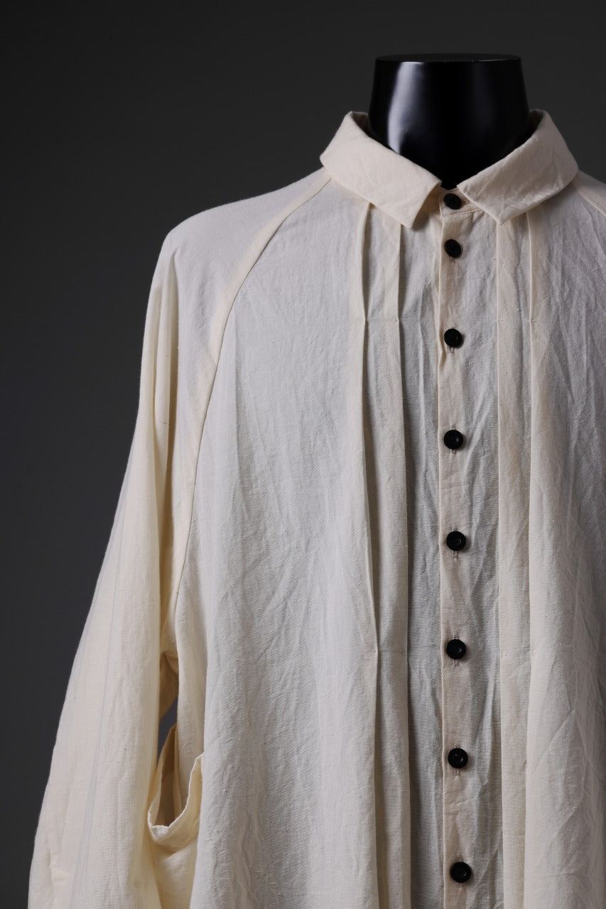 画像をギャラリービューアに読み込む, KLASICA SH-043 - Tw 2 POCKETS ATELIER BLOUSE / LOOSE WOVEN TYPE WRITER (ECRU)