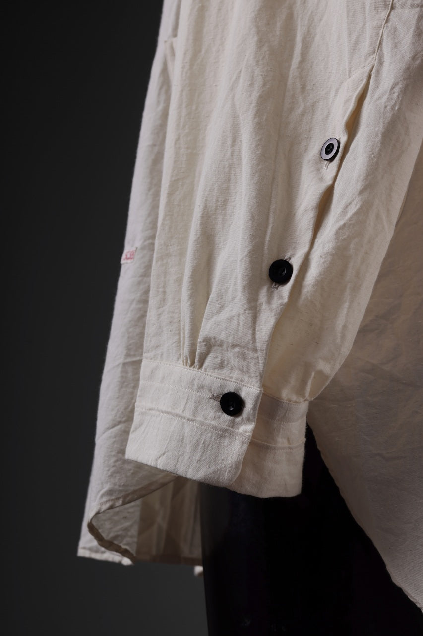 画像をギャラリービューアに読み込む, KLASICA SH-043 - Tw 2 POCKETS ATELIER BLOUSE / LOOSE WOVEN TYPE WRITER (ECRU)