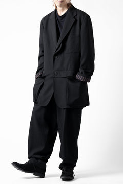 画像をギャラリービューアに読み込む, Y's for men SHAVED CLOTH JACKET / WRINKLED GABARDINE (BLACK)