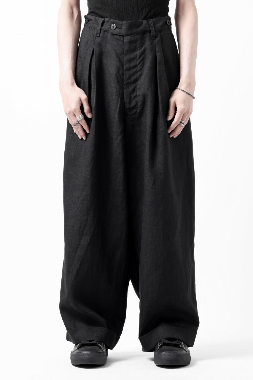 Load image into Gallery viewer, sus-sous cinematic trousers / 1/4 linen seating (BLACK)