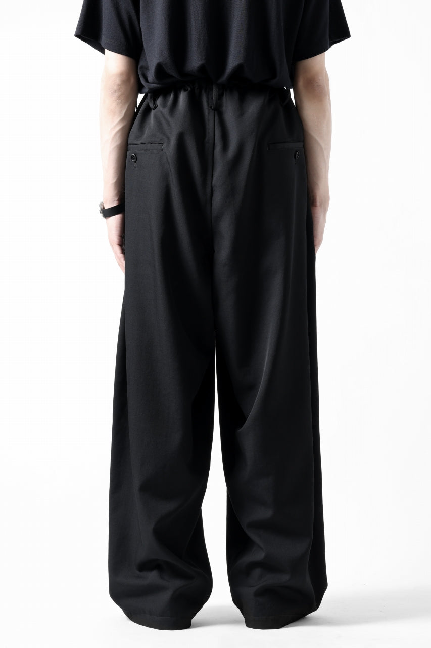 画像をギャラリービューアに読み込む, Y's for men CLASSIC STRING PANTS WITH 3-STITCH / WRINKLED GABARDINE (BLACK)