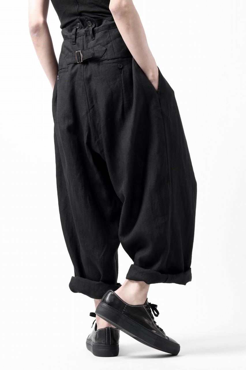 Load image into Gallery viewer, sus-sous cinematic trousers / 1/4 linen seating (BLACK)