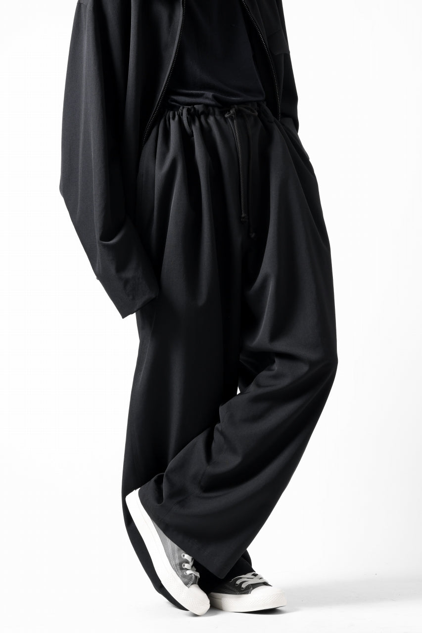 画像をギャラリービューアに読み込む, Y's for men CLASSIC STRING PANTS WITH 3-STITCH / WRINKLED GABARDINE (BLACK)
