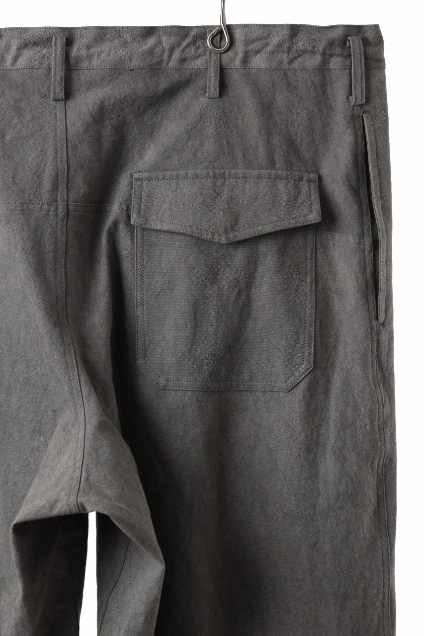画像をギャラリービューアに読み込む, Y's for men WITHSTRING WORK PANTS / COTTON LINEN SULFIDED OZONE (CHARCOAL)