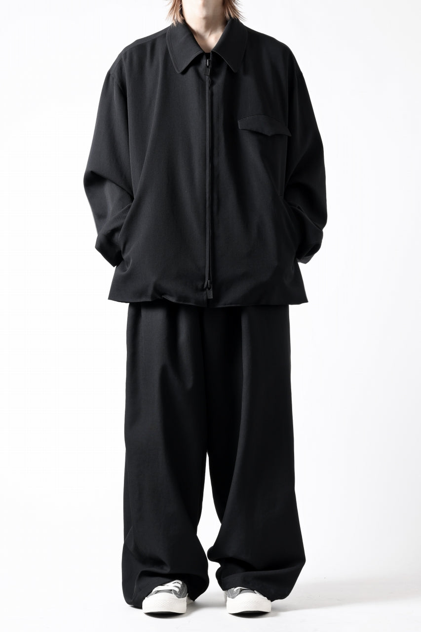 画像をギャラリービューアに読み込む, Y's for men CLASSIC STRING PANTS WITH 3-STITCH / WRINKLED GABARDINE (BLACK)