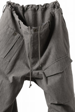 画像をギャラリービューアに読み込む, Y's for men WITHSTRING WORK PANTS / COTTON LINEN SULFIDED OZONE (CHARCOAL)