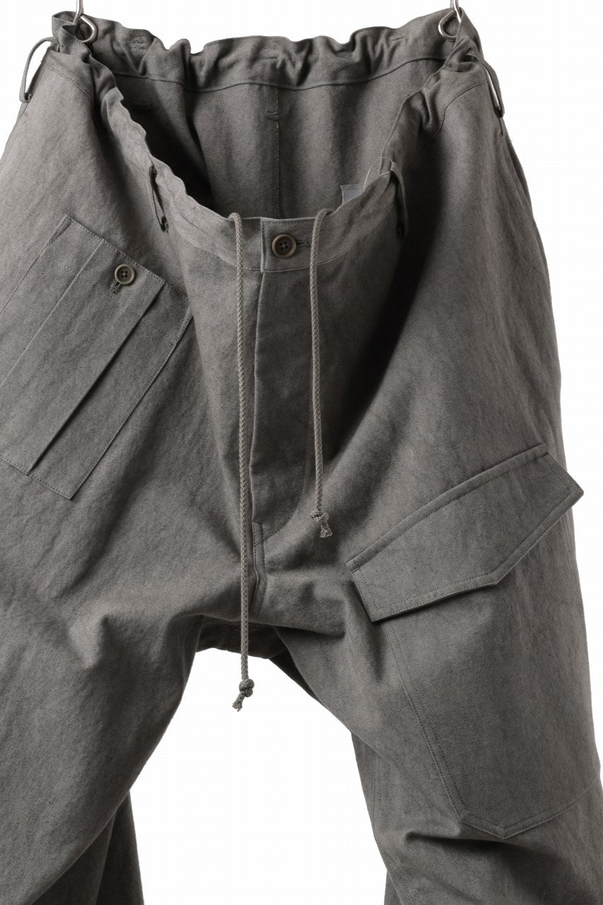 画像をギャラリービューアに読み込む, Y's for men WITHSTRING WORK PANTS / COTTON LINEN SULFIDED OZONE (CHARCOAL)