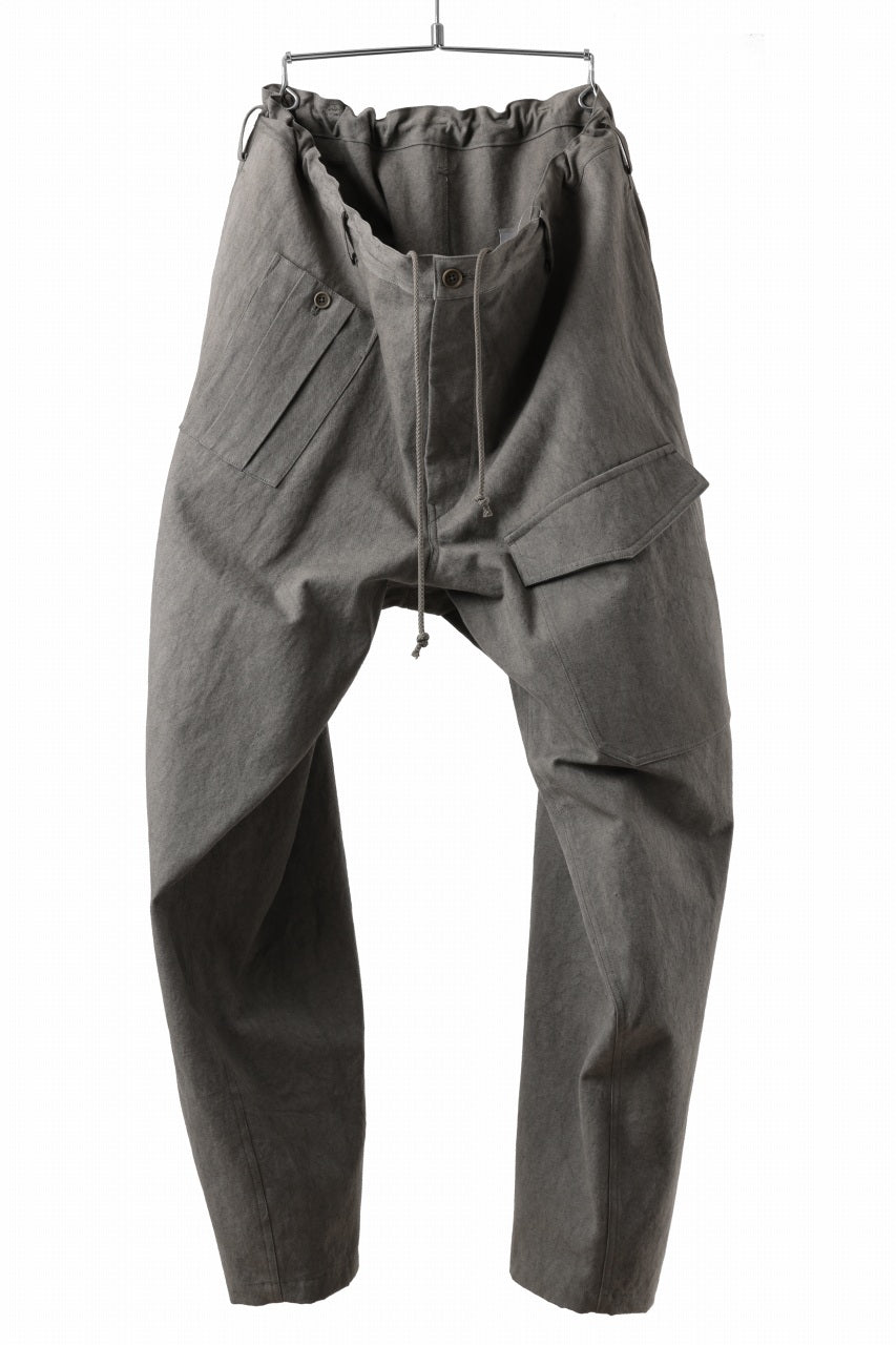 画像をギャラリービューアに読み込む, Y's for men WITHSTRING WORK PANTS / COTTON LINEN SULFIDED OZONE (CHARCOAL)
