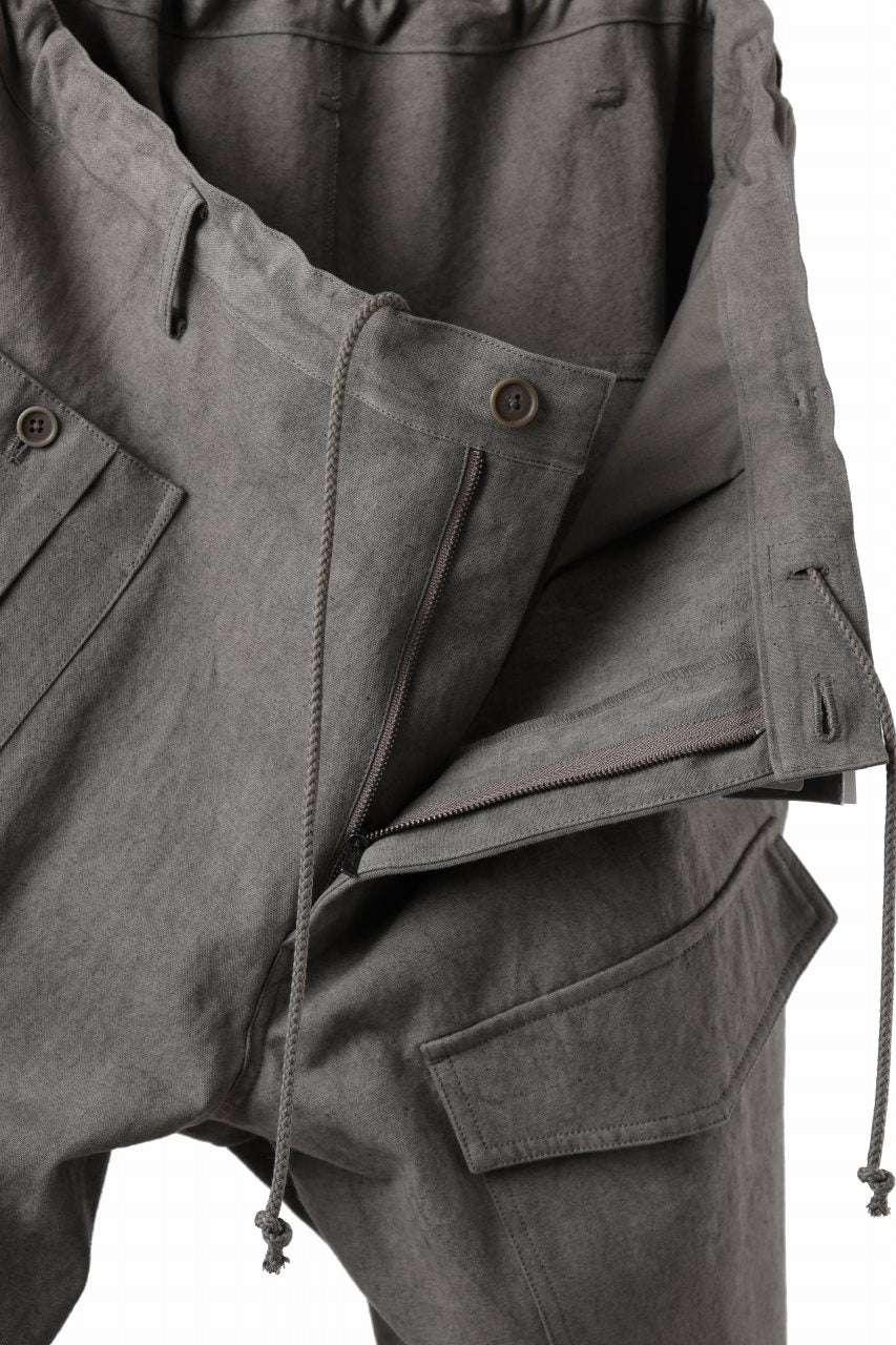 画像をギャラリービューアに読み込む, Y's for men WITHSTRING WORK PANTS / COTTON LINEN SULFIDED OZONE (CHARCOAL)