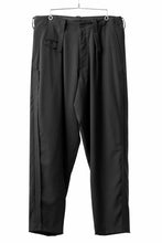 画像をギャラリービューアに読み込む, Y's for men WITH DECORATIVE CLOTH TAPERED PANTS / WRINKLE WOOL GABARDINE (BLACK)