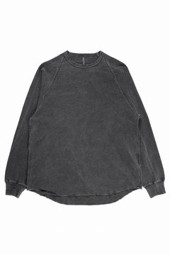 Load image into Gallery viewer, sus-sous raglan L/S tee / dyed & damaged waffle 3/4 Cotton Linen (BLACK)