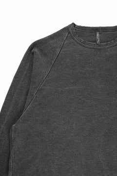 Load image into Gallery viewer, sus-sous raglan L/S tee / dyed & damaged waffle 3/4 Cotton Linen (BLACK)