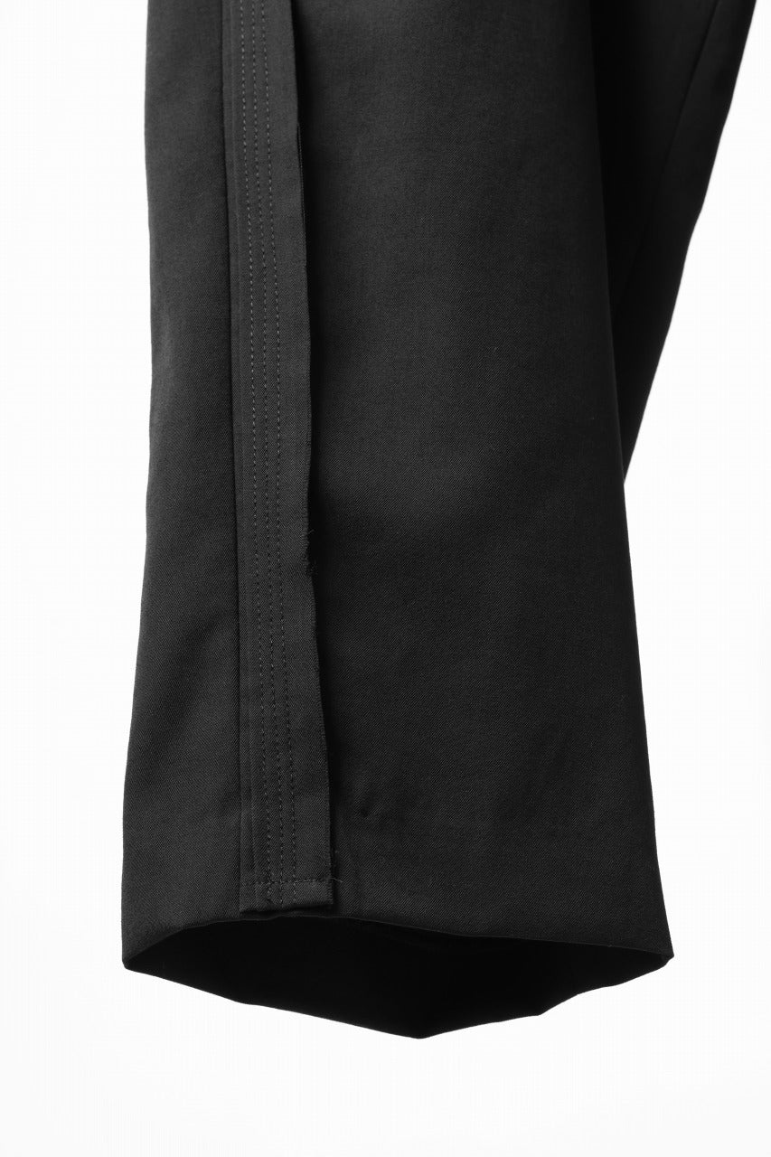 画像をギャラリービューアに読み込む, Y's for men WITH DECORATIVE CLOTH TAPERED PANTS / WRINKLE WOOL GABARDINE (BLACK)
