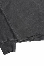 Load image into Gallery viewer, sus-sous raglan L/S tee / dyed & damaged waffle 3/4 Cotton Linen (BLACK)