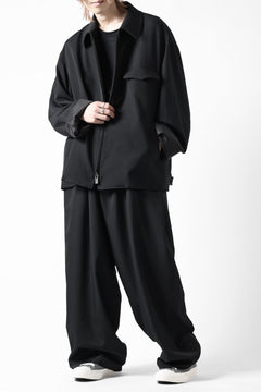 画像をギャラリービューアに読み込む, Y's for men CLASSIC STRING PANTS WITH 3-STITCH / WRINKLED GABARDINE (BLACK)