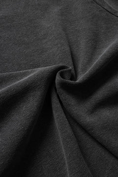 Load image into Gallery viewer, sus-sous raglan L/S tee / dyed & damaged waffle 3/4 Cotton Linen (BLACK)