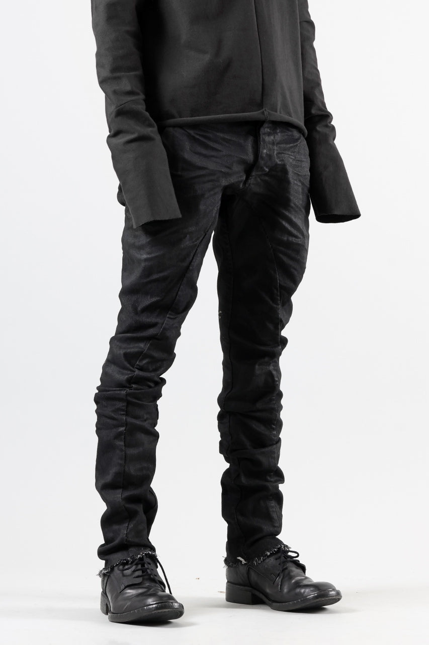 画像をギャラリービューアに読み込む, masnada BAGGY SCARRED STRETCH JEANS (SMEARED BLACK)