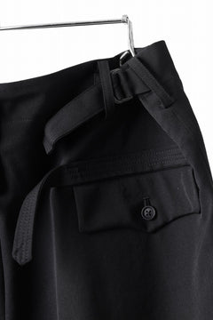 画像をギャラリービューアに読み込む, Y's for men WITH DECORATIVE CLOTH TAPERED PANTS / WRINKLE WOOL GABARDINE (BLACK)