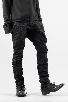 画像をギャラリービューアに読み込む, masnada BAGGY SCARRED STRETCH JEANS (SMEARED BLACK)