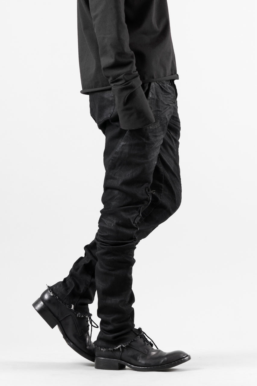 画像をギャラリービューアに読み込む, masnada BAGGY SCARRED STRETCH JEANS (SMEARED BLACK)