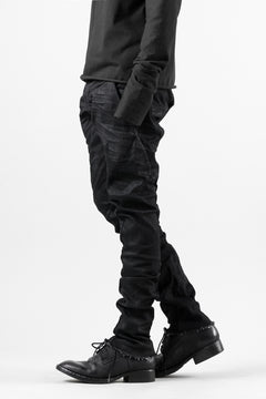 画像をギャラリービューアに読み込む, masnada BAGGY SCARRED STRETCH JEANS (SMEARED BLACK)