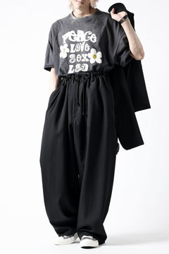 画像をギャラリービューアに読み込む, Y's for men CLASSIC STRING PANTS WITH 3-STITCH / WRINKLED GABARDINE (BLACK)