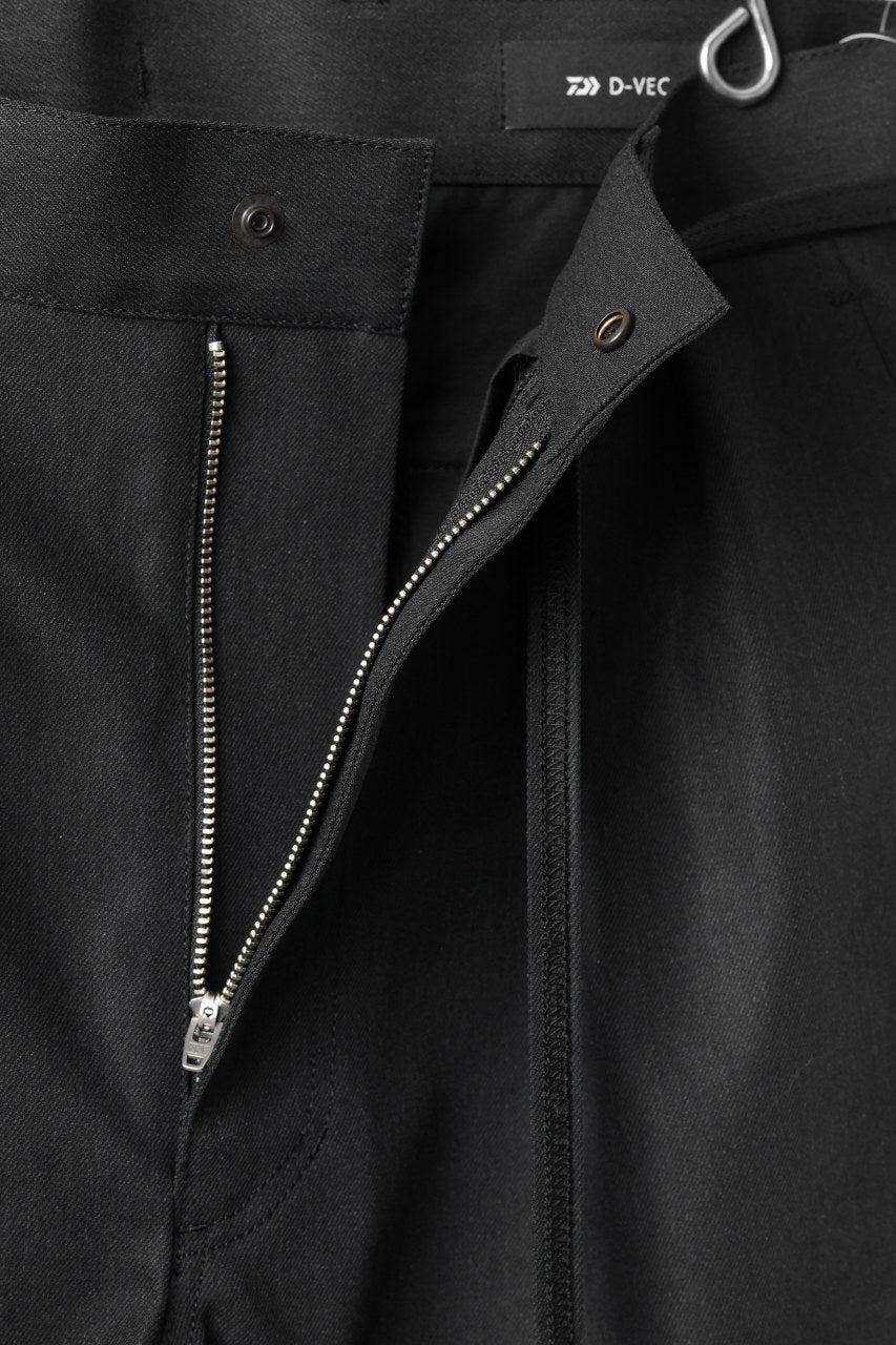 画像をギャラリービューアに読み込む, D-VEC TECH DENIM WIDE CROPPED TROUSERS / STRETCH TWILL (NIGHT SEA BLACK)