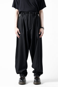 画像をギャラリービューアに読み込む, Y's for men BACK SIDE ZIPPER PANTS / WRINKLED GABARDINE (BLACK)