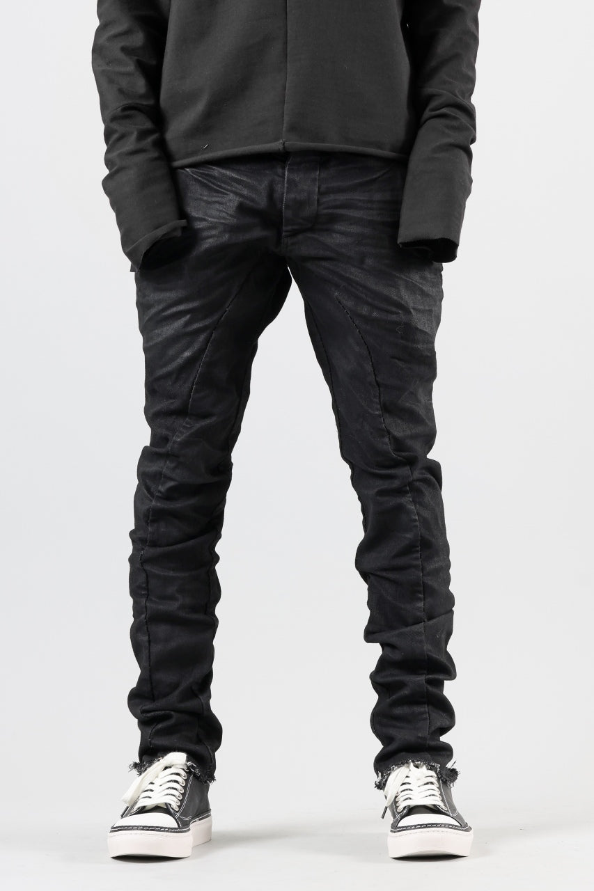 画像をギャラリービューアに読み込む, masnada BAGGY SCARRED STRETCH JEANS (SMEARED BLACK)