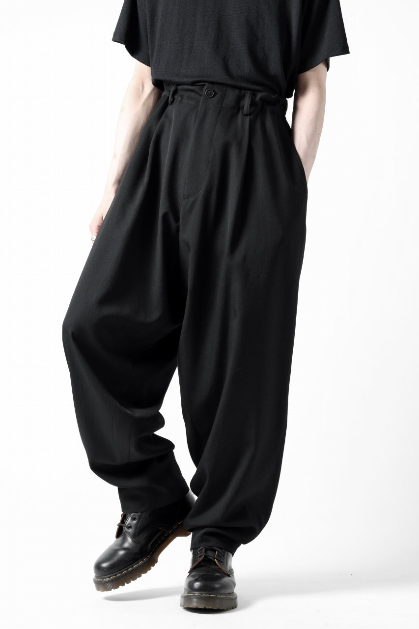 画像をギャラリービューアに読み込む, Y's for men BACK SIDE ZIPPER PANTS / WRINKLED GABARDINE (BLACK)