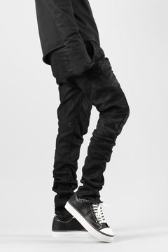 画像をギャラリービューアに読み込む, masnada BAGGY SCARRED STRETCH JEANS (SMEARED BLACK)