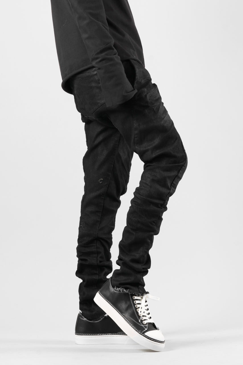 画像をギャラリービューアに読み込む, masnada BAGGY SCARRED STRETCH JEANS (SMEARED BLACK)