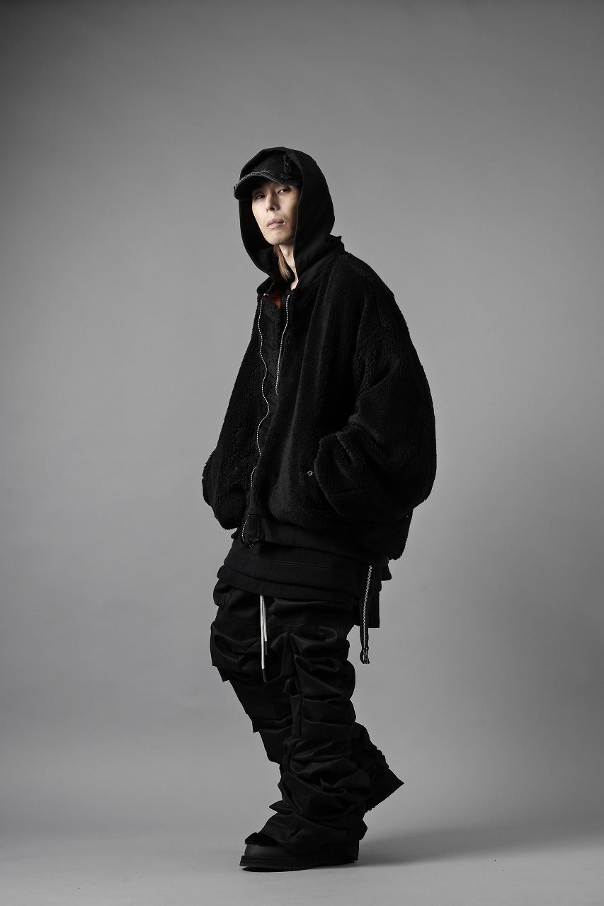 Load image into Gallery viewer, A.F ARTEFACT MA-1 HOODIE JACKET / TEDDY BOA FLEECE (BLACK)