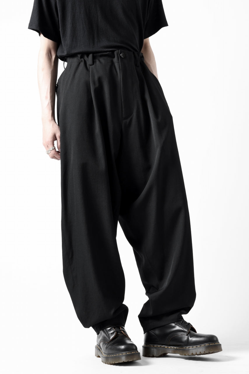 画像をギャラリービューアに読み込む, Y's for men BACK SIDE ZIPPER PANTS / WRINKLED GABARDINE (BLACK)