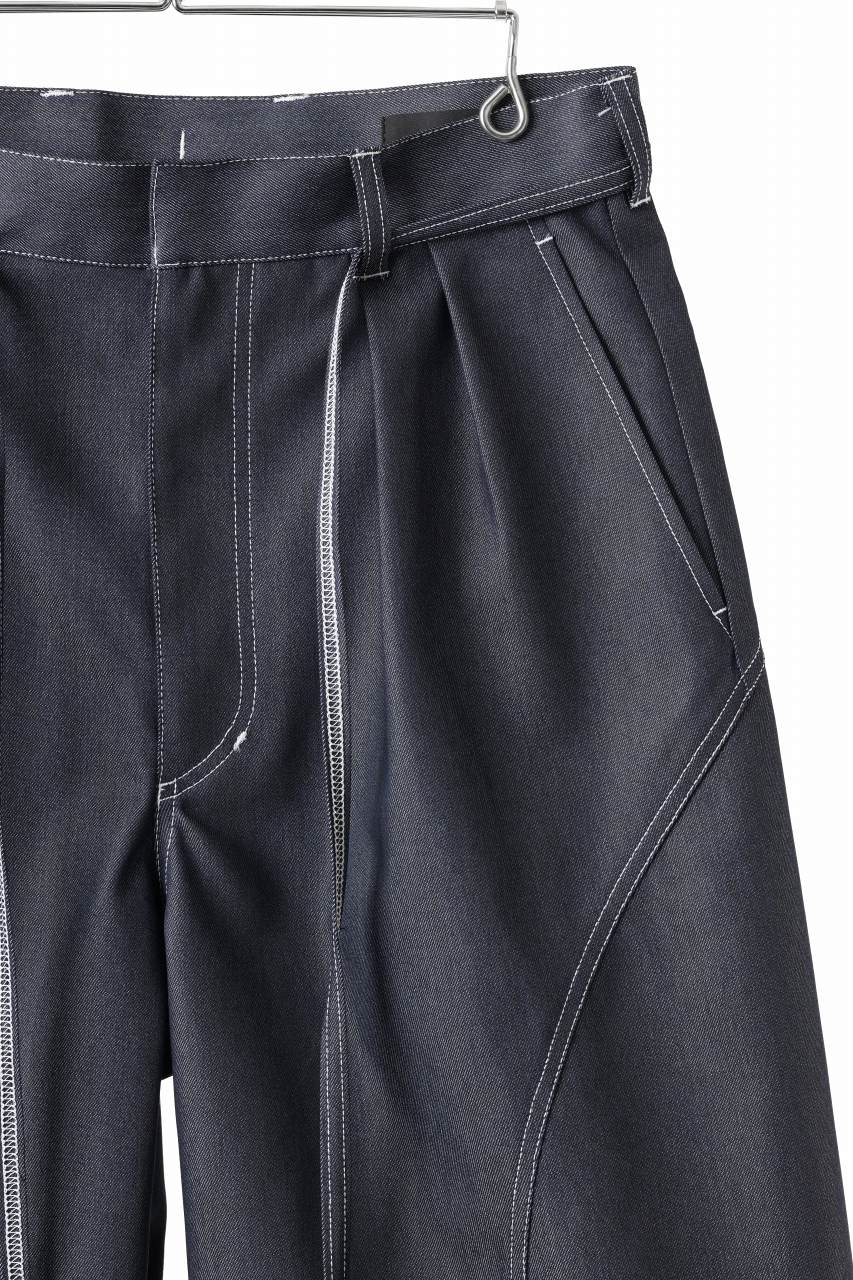 画像をギャラリービューアに読み込む, D-VEC TECH DENIM WIDE CROPPED TROUSERS / STRETCH TWILL (INDIGO)