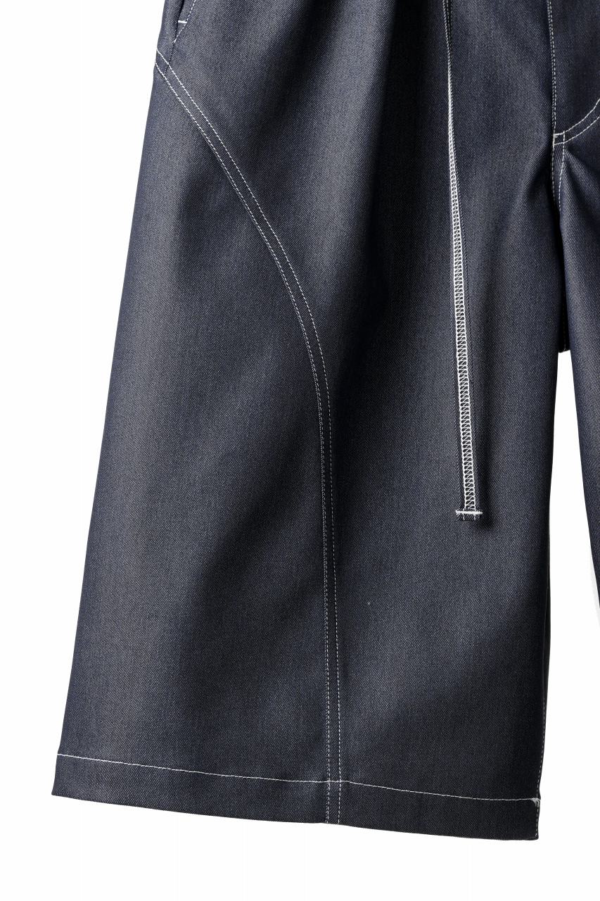 画像をギャラリービューアに読み込む, D-VEC TECH DENIM WIDE CROPPED TROUSERS / STRETCH TWILL (INDIGO)