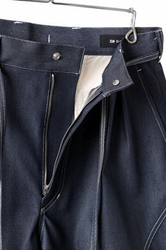 画像をギャラリービューアに読み込む, D-VEC TECH DENIM WIDE CROPPED TROUSERS / STRETCH TWILL (INDIGO)