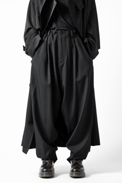 画像をギャラリービューアに読み込む, Y's for men BACK SIDE ZIPPER PANTS / WRINKLED GABARDINE (BLACK)
