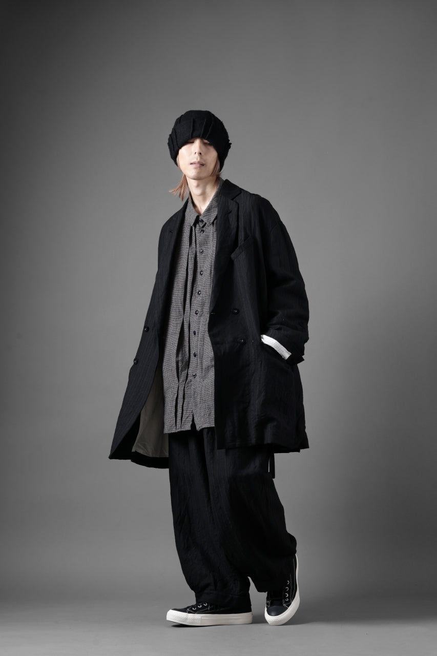 画像をギャラリービューアに読み込む, KLASICA GOSSE - Hb TUCKED x2 TROUSERS / HIGH DENSITY HERRING BONE (DARK NIGHT)