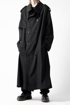 画像をギャラリービューアに読み込む, Y's for men TRENCH COAT / WRINKLED GABARDINE (BLACK)