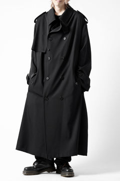 画像をギャラリービューアに読み込む, Y's for men TRENCH COAT / WRINKLED GABARDINE (BLACK)