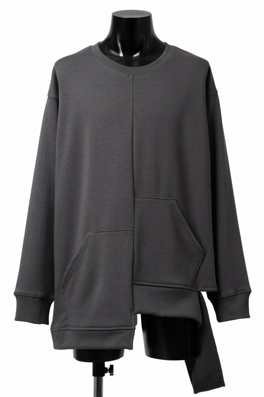 画像をギャラリービューアに読み込む, A.F ARTEFACT BOMBERHEAT® ASYMMETRY LOOP HEM TOPS (DARK GREY)