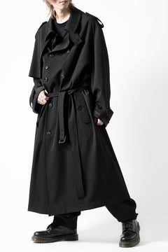 画像をギャラリービューアに読み込む, Y's for men TRENCH COAT / WRINKLED GABARDINE (BLACK)