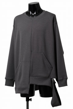 画像をギャラリービューアに読み込む, A.F ARTEFACT BOMBERHEAT® ASYMMETRY LOOP HEM TOPS (DARK GREY)