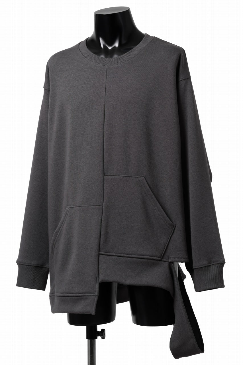 画像をギャラリービューアに読み込む, A.F ARTEFACT BOMBERHEAT® ASYMMETRY LOOP HEM TOPS (DARK GREY)