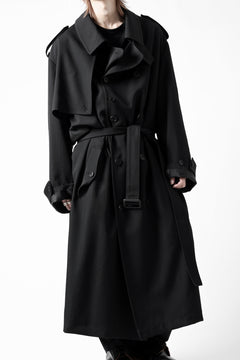 画像をギャラリービューアに読み込む, Y's for men TRENCH COAT / WRINKLED GABARDINE (BLACK)