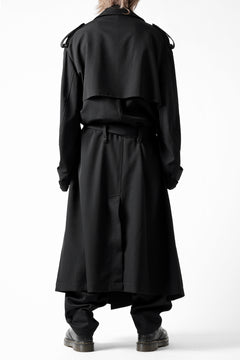 画像をギャラリービューアに読み込む, Y's for men TRENCH COAT / WRINKLED GABARDINE (BLACK)