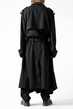 画像をギャラリービューアに読み込む, Y's for men TRENCH COAT / WRINKLED GABARDINE (BLACK)